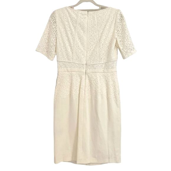 Ivy & Blue White Dress Lace Overlay Short Sleeve 6 Romantic Bride Feminine - Picture 9 of 9